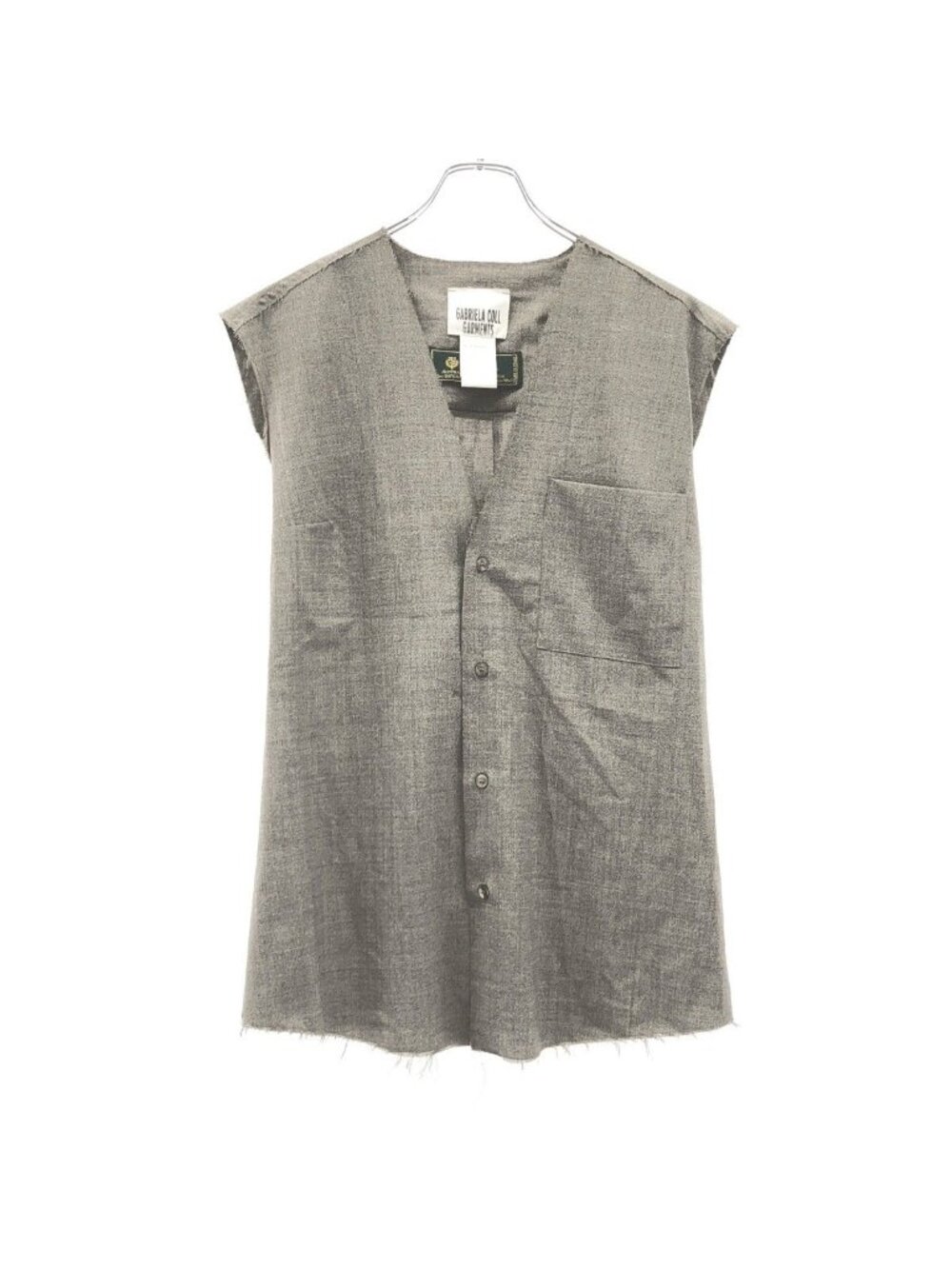 Loro Piana Gabriela Coll Garments Sleeveless Summer Wool Vest Shirt Gray